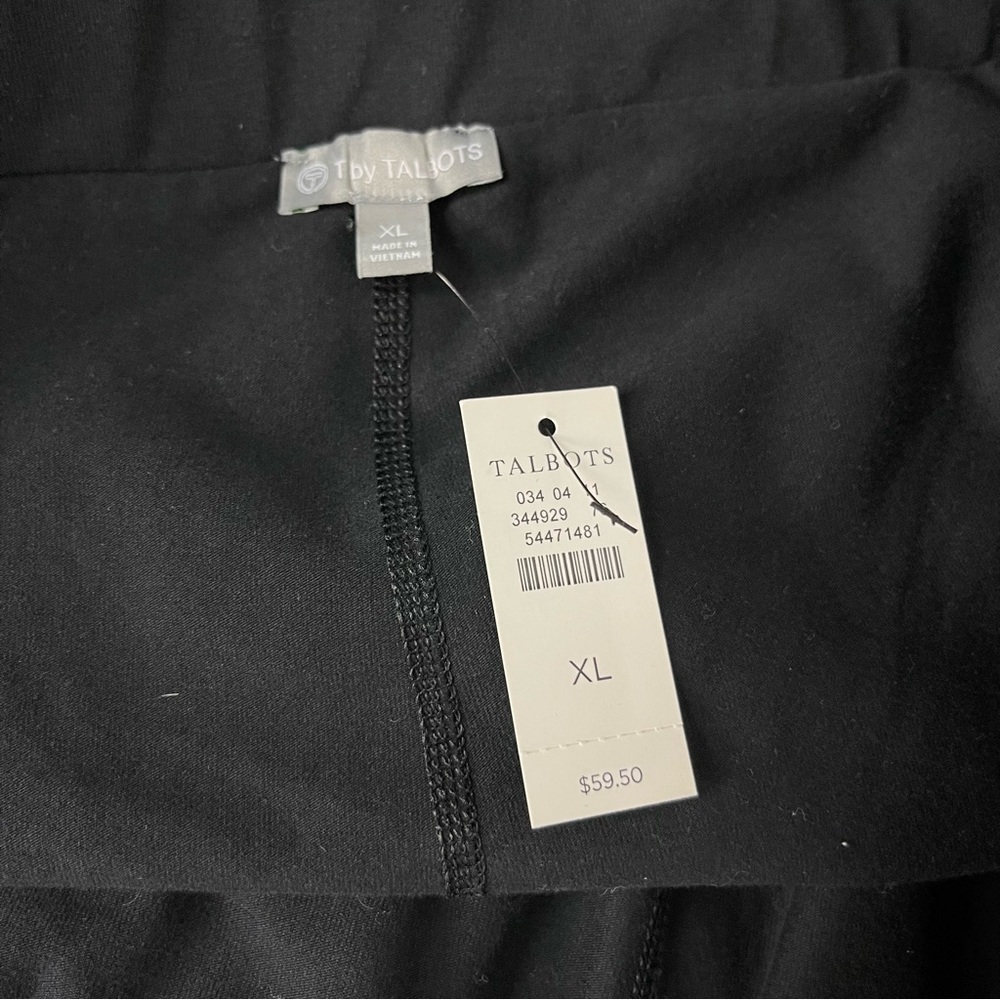 Talbots Skirt Skort Solid Black Pull On Lined Cotton Blend Workout Tennis Knit - Picture 7 of 8